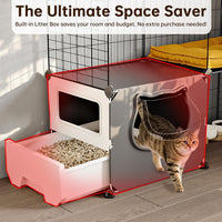 Cat Cage with Litter Box, 4-Tier DIY Enclosures Detachable Metal Wire Kennel Catio Indoor Crate - image 2