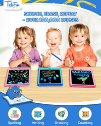 TEKFUN 3 Pack LCD Writing Tablet for Kids, Educational Kids - Blue+pink+purple / 8.5 inch / 3 - image 2