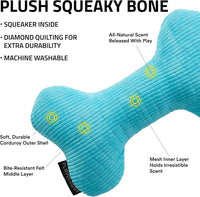 Playology Durable Plush Bone Toy, Squeaky Bone, Jumbo - Jumbo Bone / Peanut Butter - image 2