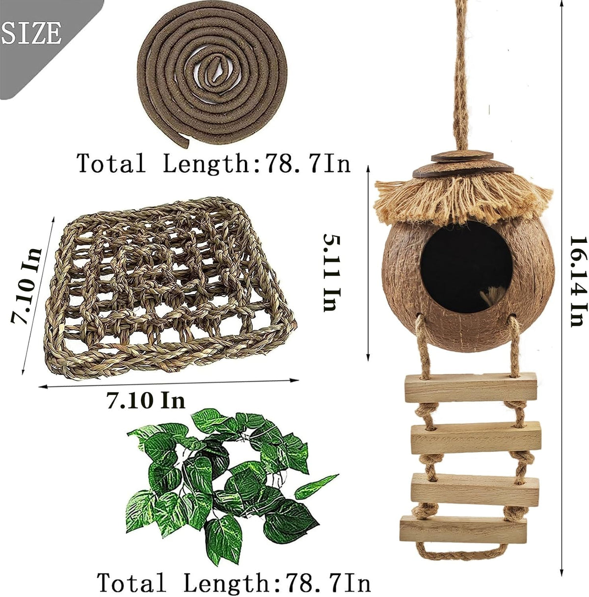 Leopard Gecko Coconut Hut with Ladder - 【Style C】 - image 2