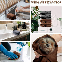 Chumia 4 Pcs Dog Towels for Drying Dog Puppy Bulk Microfiber - 24 x 40 Inch / Gray, Coffee - image 3