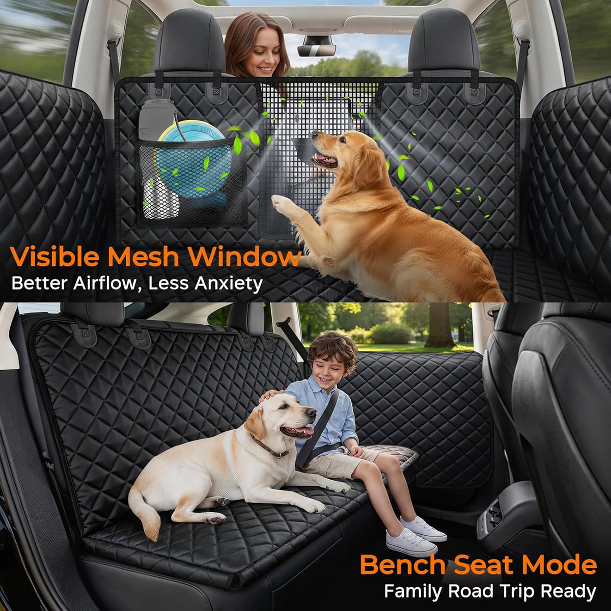 URPOWER Dog Car Seat Cover for Back Seat - All Black / For Model Y 2026-2020 - image 3