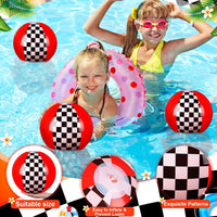 Hollowfly 12 Pack Checkered Flag Beach Balls Kids 7.87" - 7.8" / Race Car / 12 - image 3