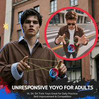MAGICYOYO N11 Metal Yoyo Professional Responsive & Unresponsive Trick - Black blue red - image 4