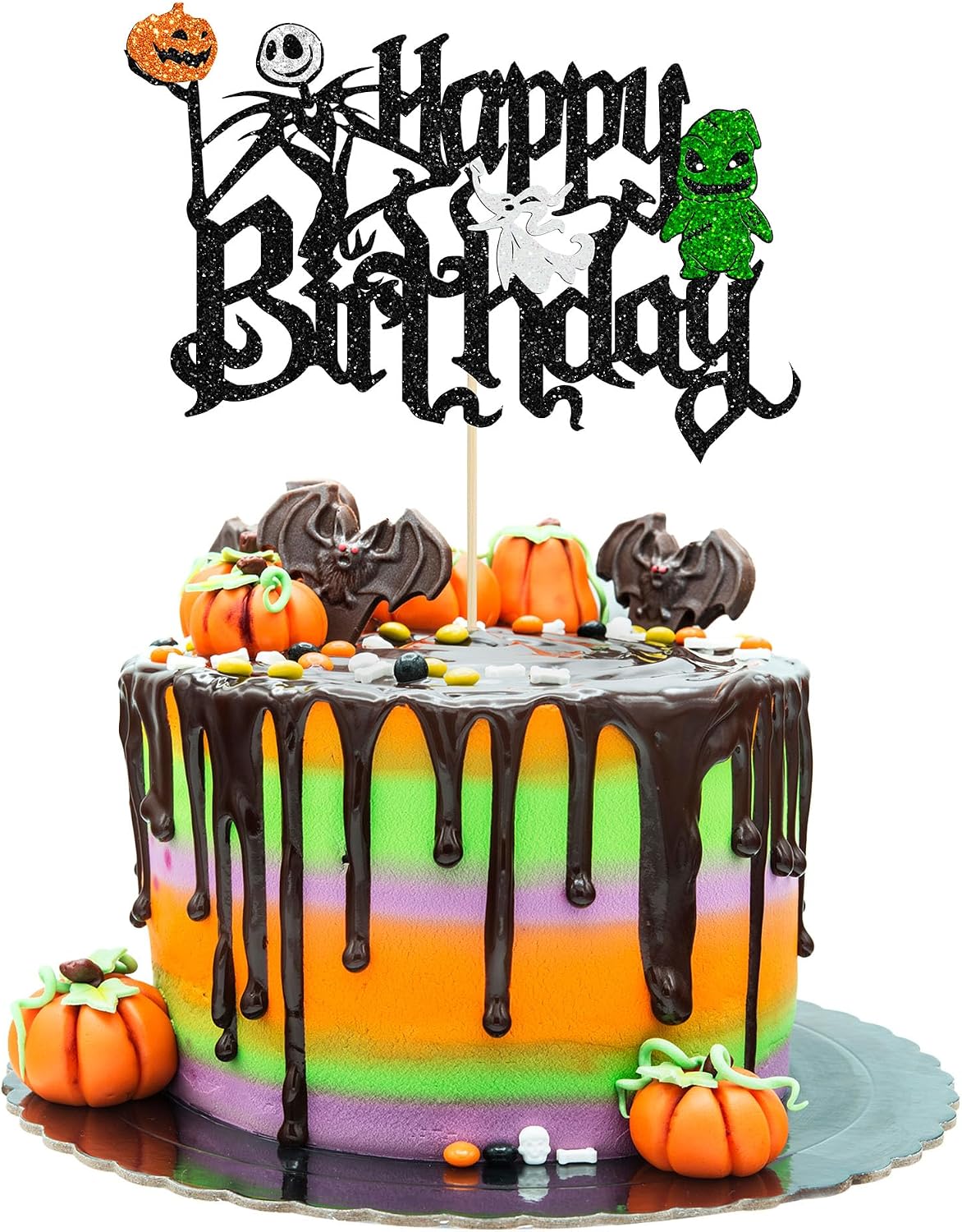 Gyufise Halloween baby shower cupcake toppers with Oh Baby ghost designs on picks - view 5