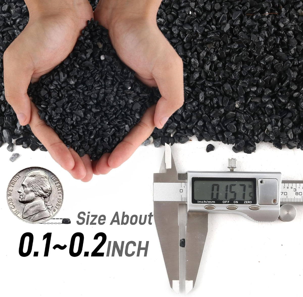 3lb Cactus Pea Gravel Rocks - 45LB / Black Galaxy - image 4