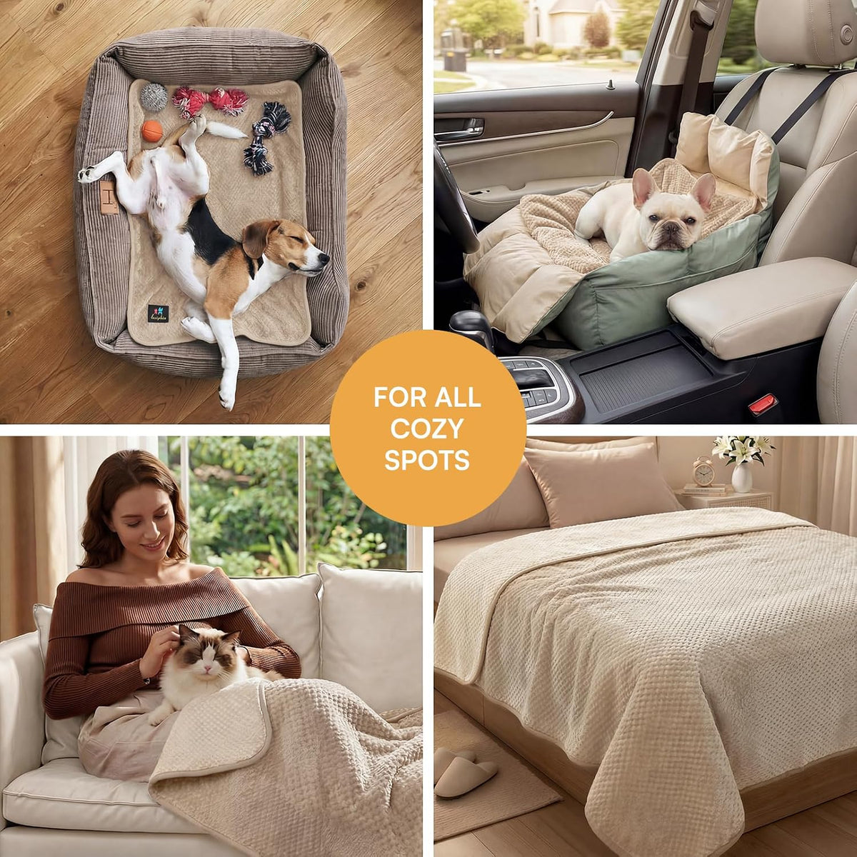 Luciphia Waterproof Blanket for Dog - Beige / M(57''x40'') - image 2