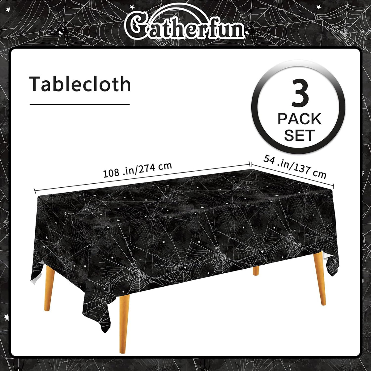 Gatherfun Football Party Decorations Disposable Tablecloth Plastic - halloween #2 - image 2