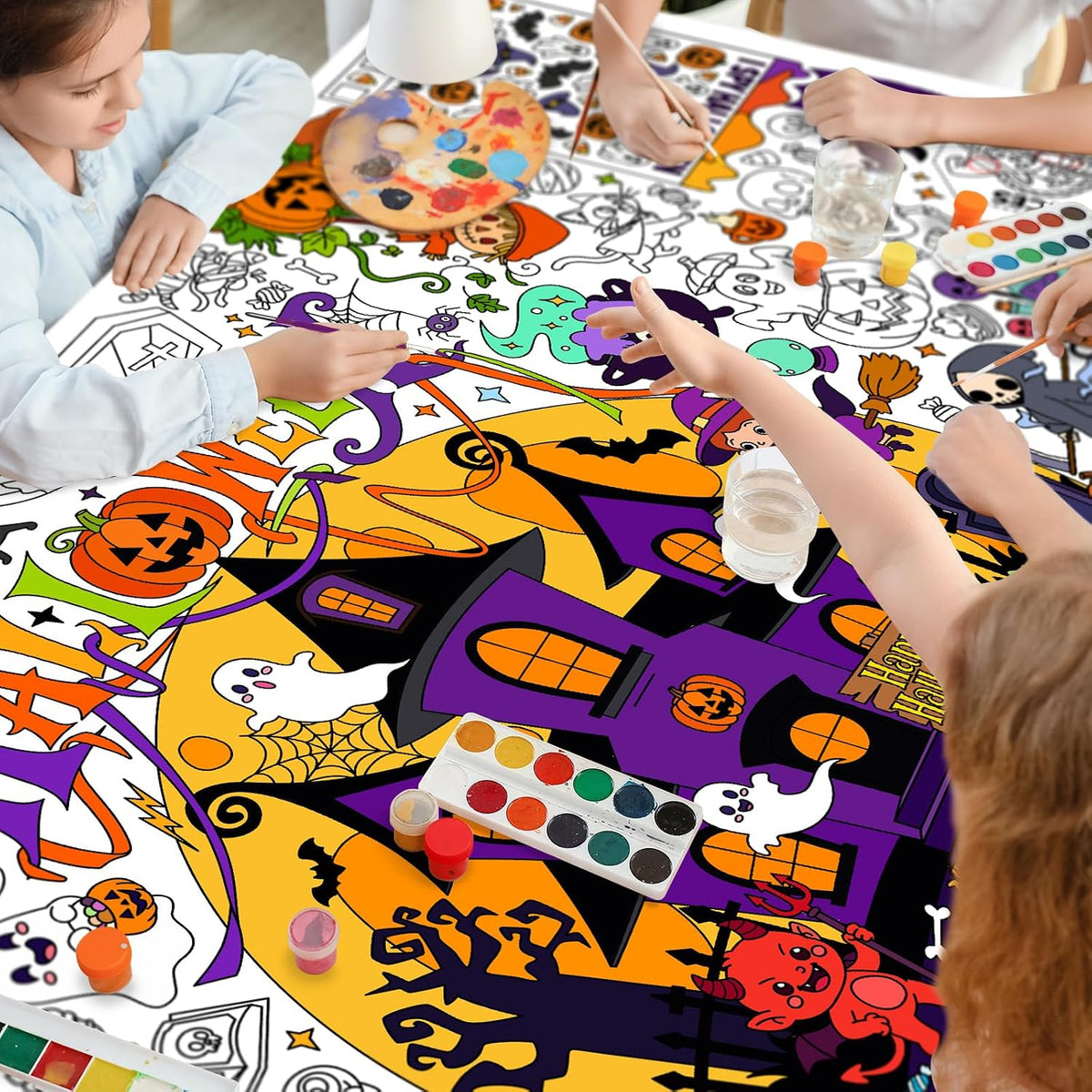 Halloween Activity Poster, Halloween Tablecloth for Kids - Halloween - image 4