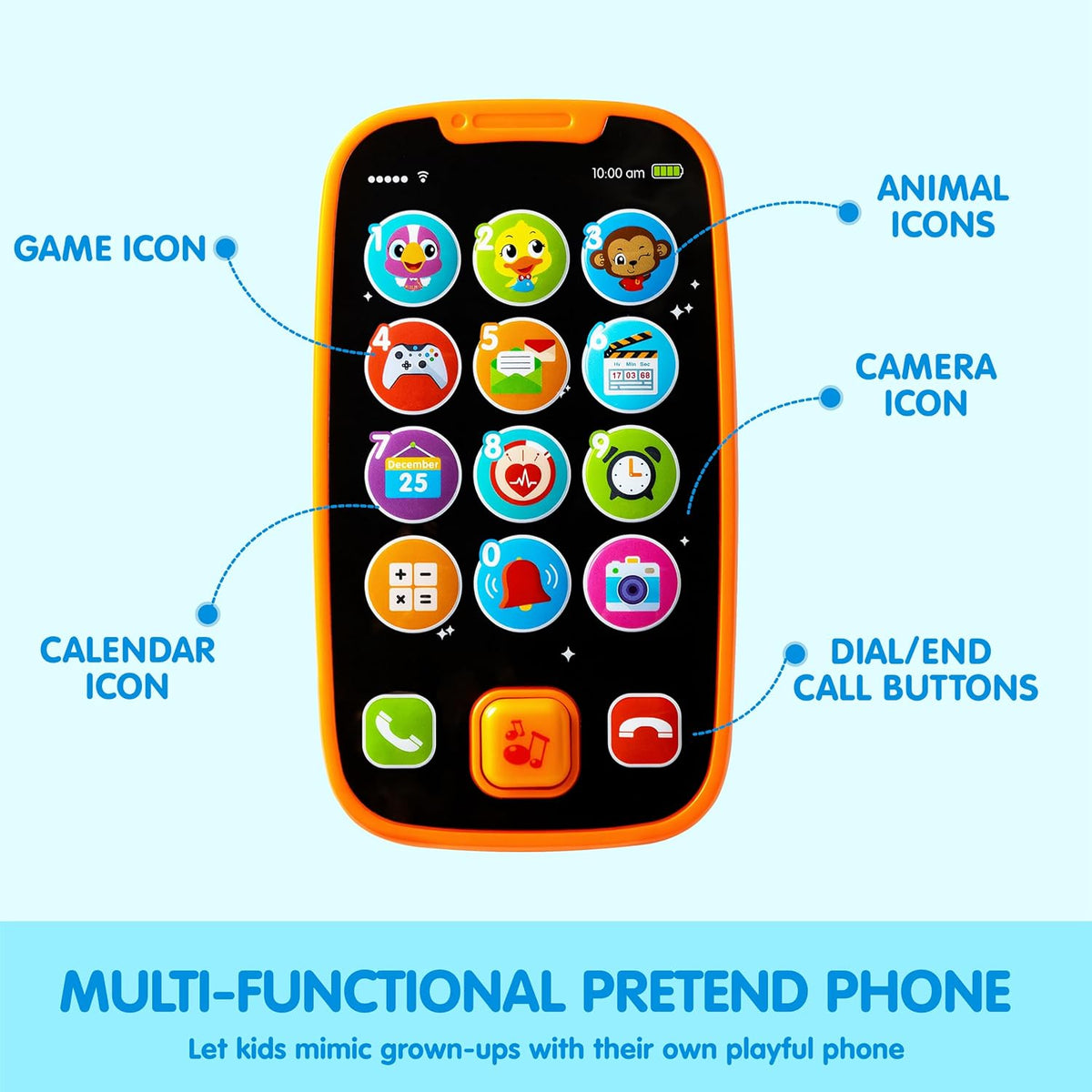 JOYIN Kids Learning Phone and Remote Toy - Blue Phone and Remote Toy with Bird - image 4