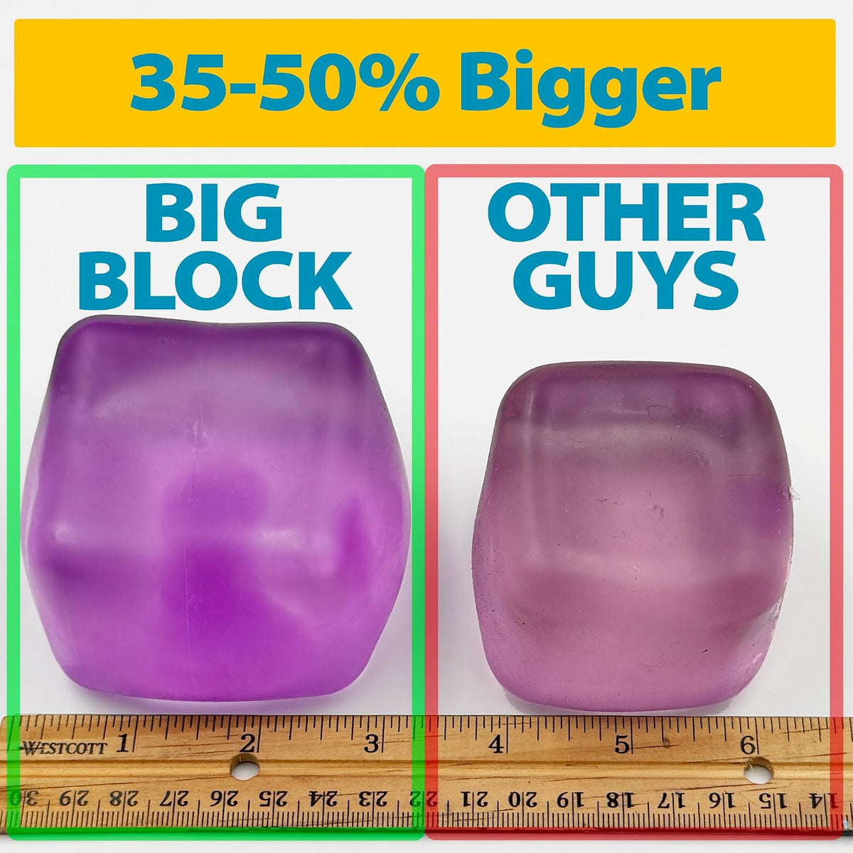 Original BigBlok Premium Stress Cube, Squishy Fidget Toy - Purple - image 3