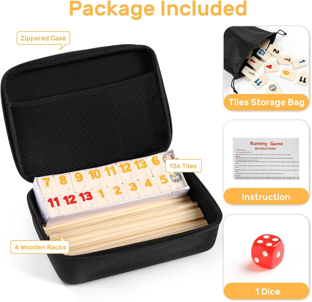 Rummy Cube 6 Player Edition with 6 Wooden Racks/Trays - 4 Players - image 4