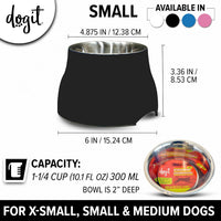Dogit Elevated Dog Bowl for Large Dogs, White – Essentials for Dogs - Small / Black - image 4