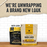 Vital Essentials Duck Liver Cat Treats, 0.9 oz | Freeze-Dried Raw | Single Ingredient | Grain Free, Gluten Free, Filler Free