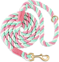 5 FT Handmade Rope Dog Leash for Small Medium and Large Dogs – Essentials for Dogs - 6FT x 1/2in (Pack of 1) / Cherry Blossom Pink