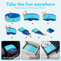 SLOOSH Foldable Dog Kiddie Pool - Blue / 71" x 12" - image 4