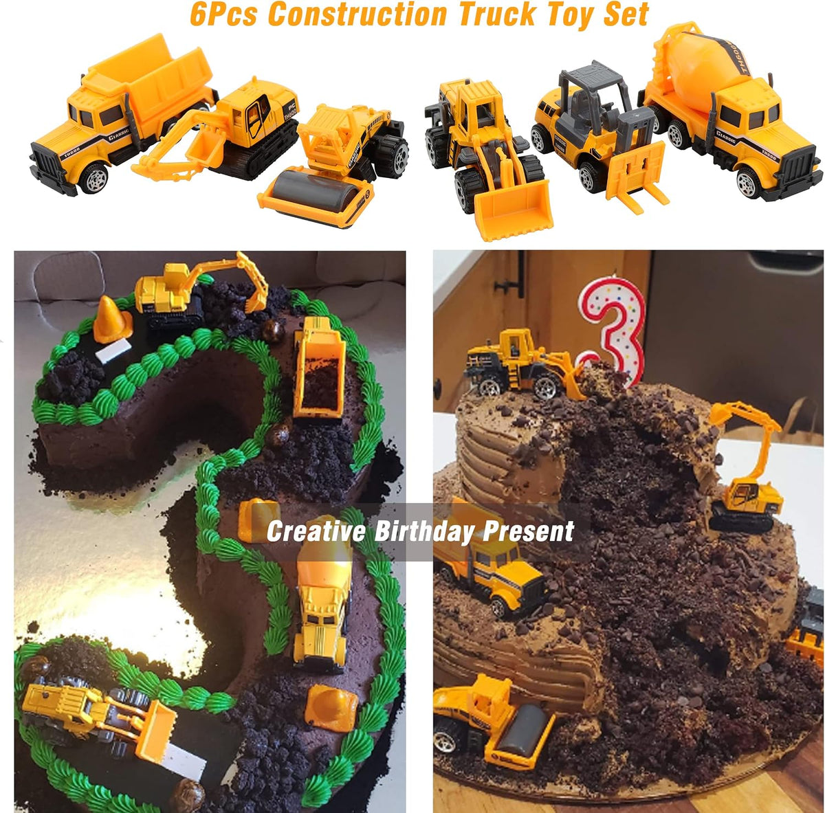 BenRich 1:64 scale die cast construction trucks set of 6, excavator to road roller - view 8