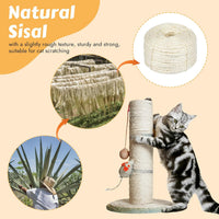 164 foot roll of white natural sisal rope for repairing cat scratching posts and cat trees - view 3
