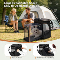 Lekereise Cat Backpack Expandable Pet Carrier Backpack for Small Cats - Black / XL-Mesh Window - image 4