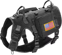 Forestpaw Tactical Dog Harness for Medium Dogs, Service Dog Vest - S:Chest 17-25",Fit 20-35lbs / Black