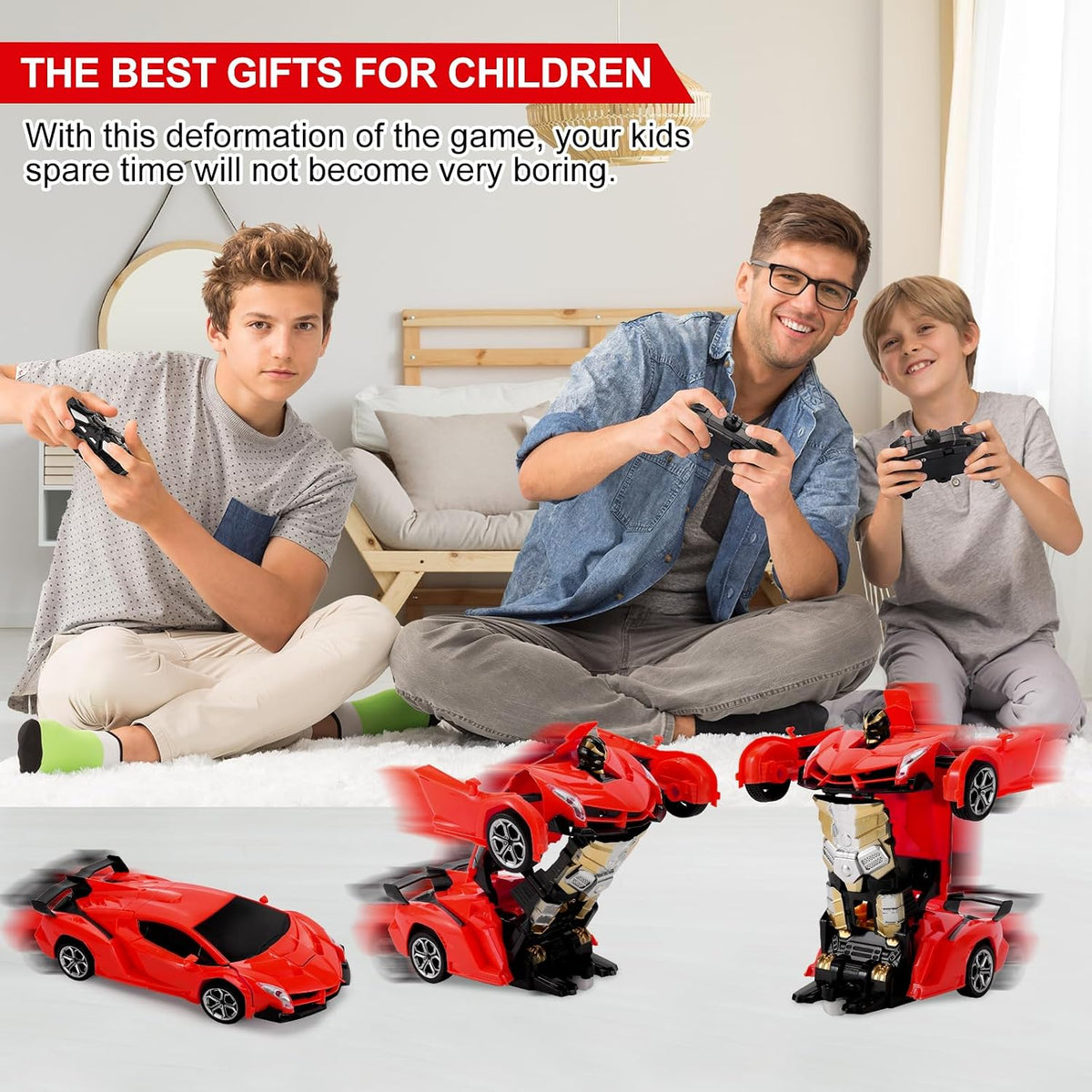 Blackma Transform Rc Cars for Boys 4-7 8-12 - Red - image 3