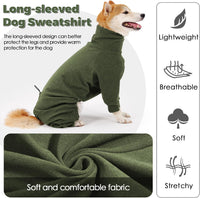 Dotoner Pullover Dog Sweater with Leash Hole - Large / Green - image 2
