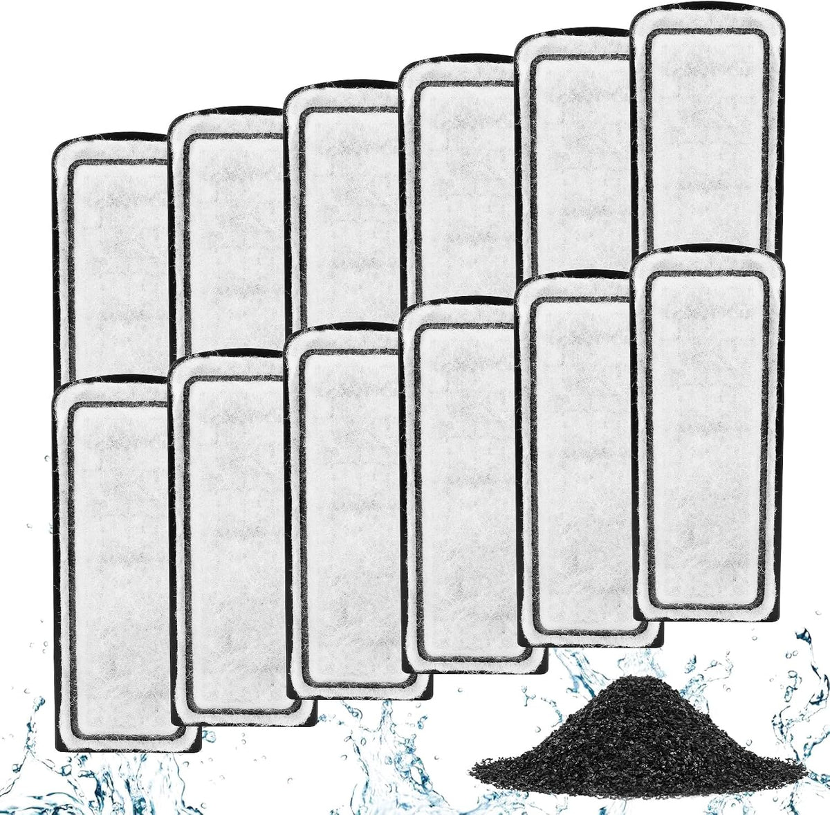 AQQA Quiet 20-30 Gallon Fish Tank Filters - 12 PCS Carbon Cartridge