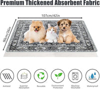 Washable Pee Pads for Dogs, (2 Pack, 36"x42") Upgrade Reusable Puppy Pads with Non-Slip Rug Pad, Super Thickening Absorbent Leakproof Dog Traning Pads Whelping Pad for Dogs, Doggie(Black)