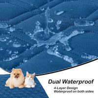 Waterproof Dog Bed Blanket - Navy Blue+blue / Geometric / 52x82 Inch - image 2