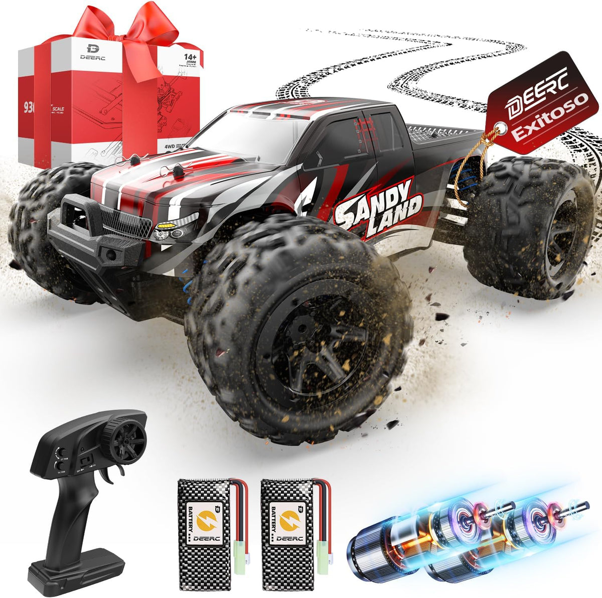 DEERC 9309E RC Cars for Adults 40KPH - 1:16 Black 9300