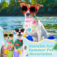 Weewooday 50 Pcs Hawaiian Dog Bandanas Bulk for Dogs Soft Bibs Adjustable Triangle Pet Bandana for Small Medium Large Costume(Hawaii Pattern, 31.5 x 21.7 X21.7 Inch)
