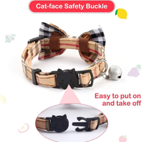 Cat Collars Breakaway With Cute Bow Bell 2 Pack Kitten Collar Plaid Cat Collar With Removable Bowtie Cat Collar For Cats
