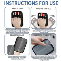 Pet Hair Remover,2 PCS Pet Hair Removal Glove,Electrostatic Gloves for Cats&Dogs,New Upgrade Efficient Grooming Gloves for Pet Hair,Reusable Animal Fur Removal Tool for Couch,Furniture,Carpet,Curtain