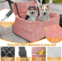 Dog Car Seat for Small/Medium Dogs, Memory Foam Dog Booster Seat - Pink / Large - image 3
