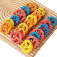 15 Pcs Fruit Flavored Loofah Slices Rabbit Chew Toys Guinea Pig Chew Toys Small Pet Chews Bunny Toys for Teeth Rabbit Toys