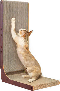 EHEYCIGA Cardboard Cat Scratcher for Indoor Cats - Dark Brown / 16.6x11.2x26.8
