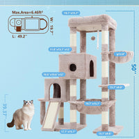 Hey-brother Cat Tree Tower with 3 Condos - 50 inches / Muchroom - image 2