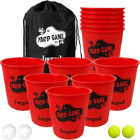 Juegoal giant yard pong game set with glow in the dark buckets, balls and black carry bag - view 2