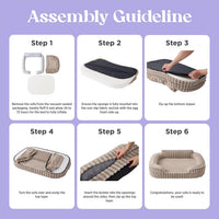 LE SURE Cute Cozy High Back Orthopedic Dog Beds Medium Size Dog - 35.0"l X 25.0"w X 7.0"th / Hazel - image 4