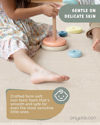Play Platoon Kids Play Mat, 9 Tile 72x72 Inch - 72"L x 72"W x 0.6"Th / Brushed Cotton - image 4