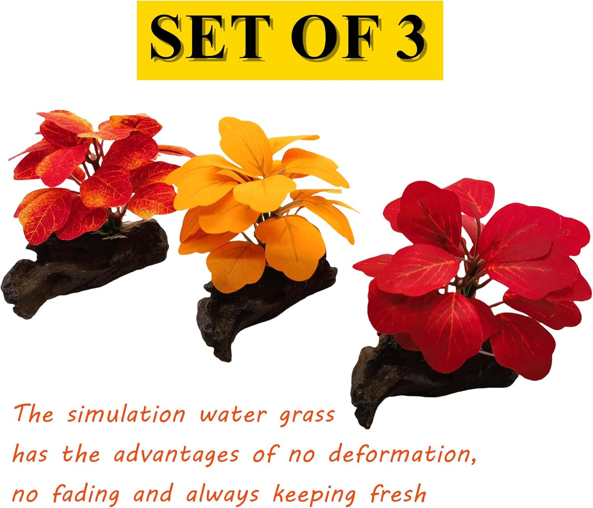 M2cbridge Artificial Fish Tank Plants Aquarium Plant Aquatic Water - 3pcs Small Colorful - image 2