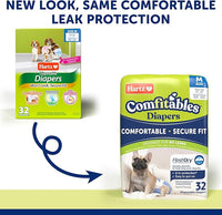 Hartz Disposable Dog Diapers, Size M 32 count, Comfortable & Secure Fit, Easy to Put On