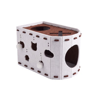 X-shaped Cat Bed - Dark Brown And Light Brown Colors