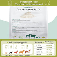 Wholistic Pet Organics DE for Dogs Organic Food Grade for Dogs Safe Non-Chemical Freshwater Silica Improves Overall Health (26 oz)