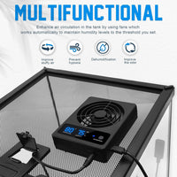 Reptile Ventilation Fan with Humidity Sensor and High-Temp Alarm - 1PCS-Black - image 2