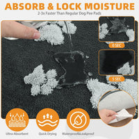 Washable Pee Pads for Dogs, Nonslip and Leak-Proof Dog Pee Pads - Gray Plush / 18" x 24" (4 Pack) - image 3