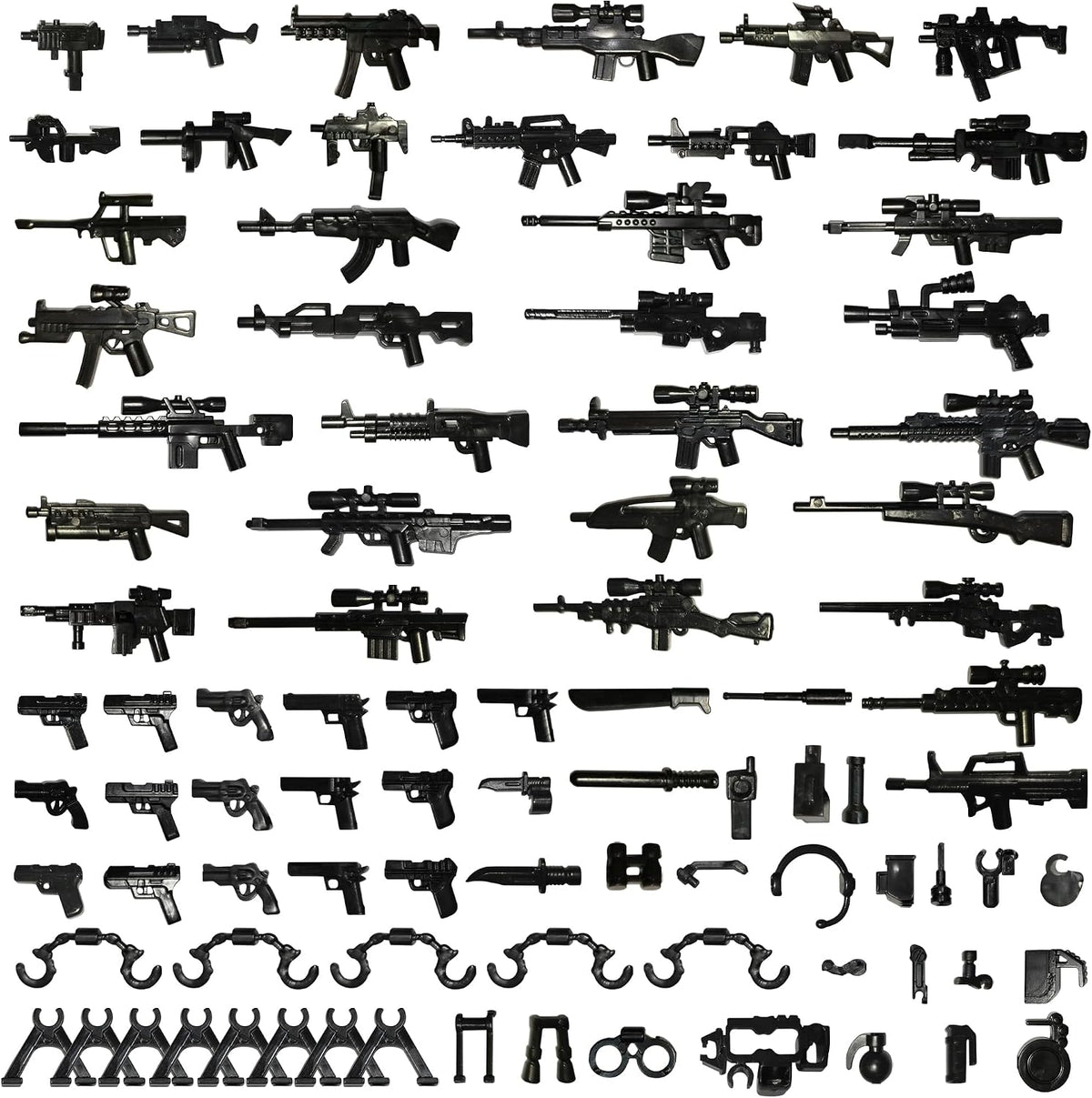 Weapons Pack Military Toy Set Building Blocks Model for Soldier - 80 PCS-Weapons
