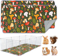 Unicorn Catcher 2 Pack Washable Guinea Pig Cage Liner - Mushrooms / 56X28in