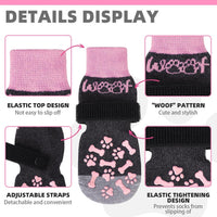 Dog Socks Shoes for Hot Pavement to Prevent Licking Paws - PINK / Medium (4 Pack) - image 2