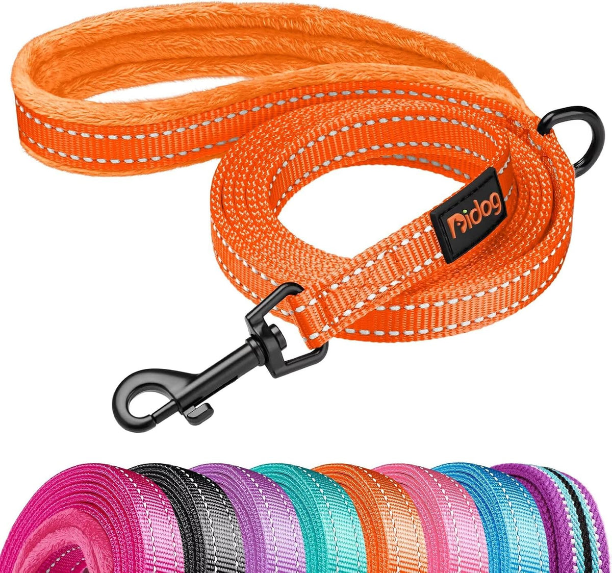 6FT Reflective Dog Leash for Small Medium Dogs, 5/8" Width - Orange / 5/8''x 6 FT